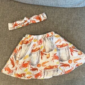 Lil’ lagniappe seafood boil skirt and headband